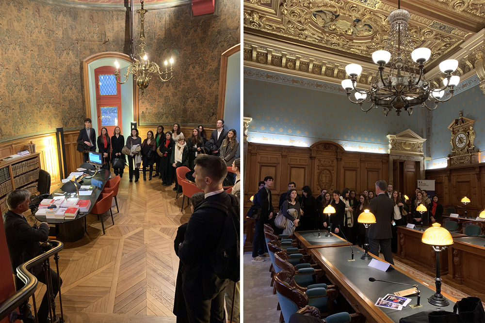 Photo des étudiants du Collège de droit 2023-2024 lors de la visite de l'ordre des avocats aux conseils Photo des étudiants du Collège de droit 2023-2024 lors de la visite de l'ordre des avocats aux conseils