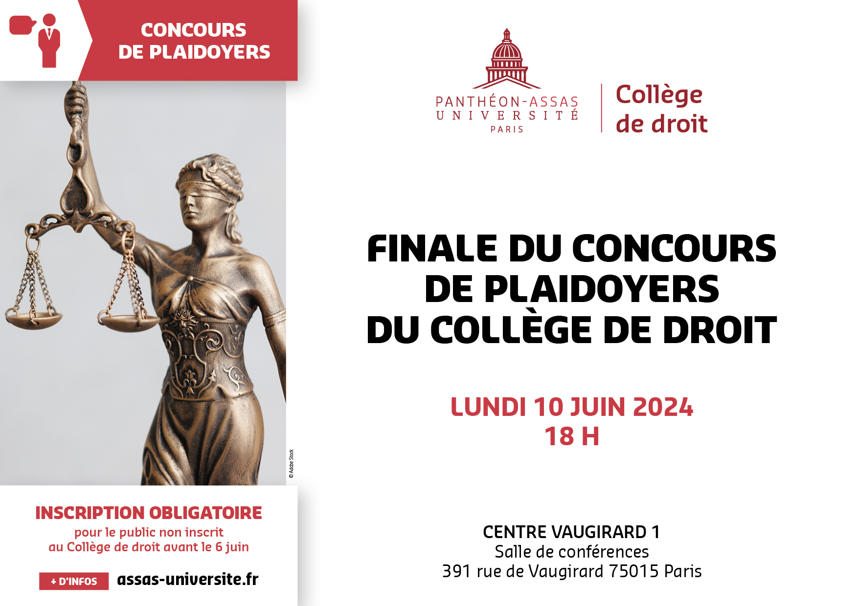 Finale du concours de plaidoyers du Collège de droit