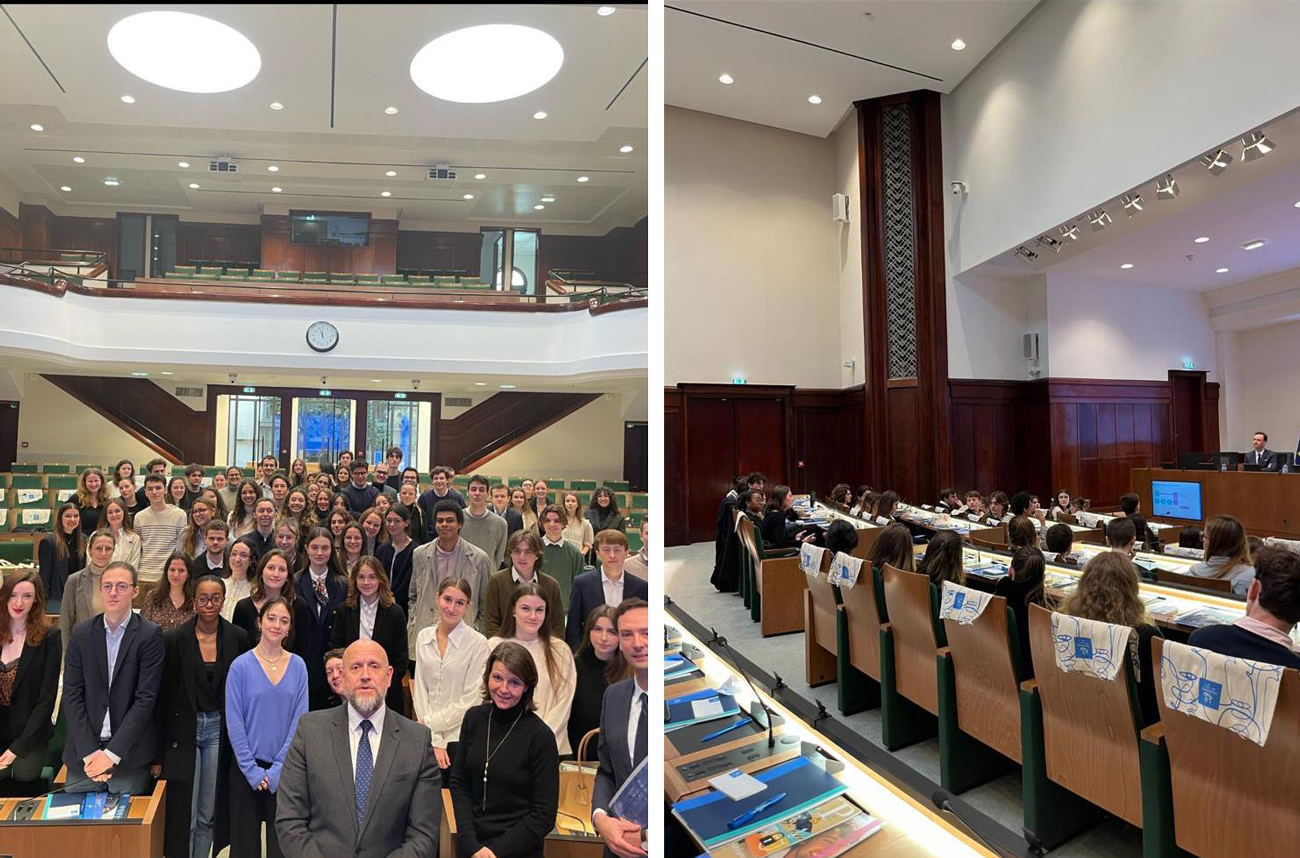 Photo de groupe lors de la visite au Conseil supérieur du notariat