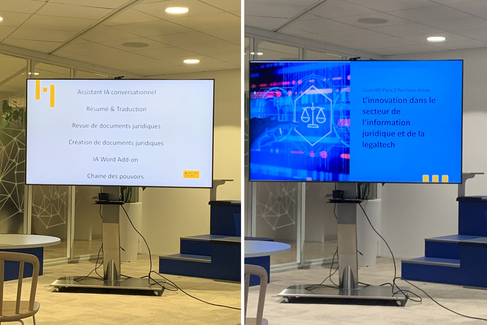 Photo des étudiants du master 2 Communication et sociologie du   droit et de la justice lors de la rencontre avec la société LAMY