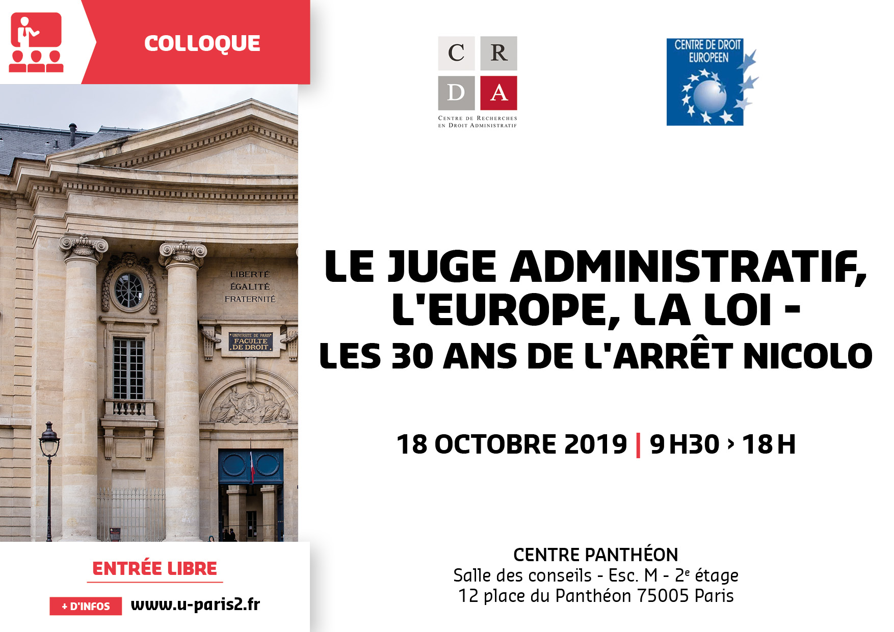 Colloque CRDA - les 30 ans de l'arrêt Nicolo