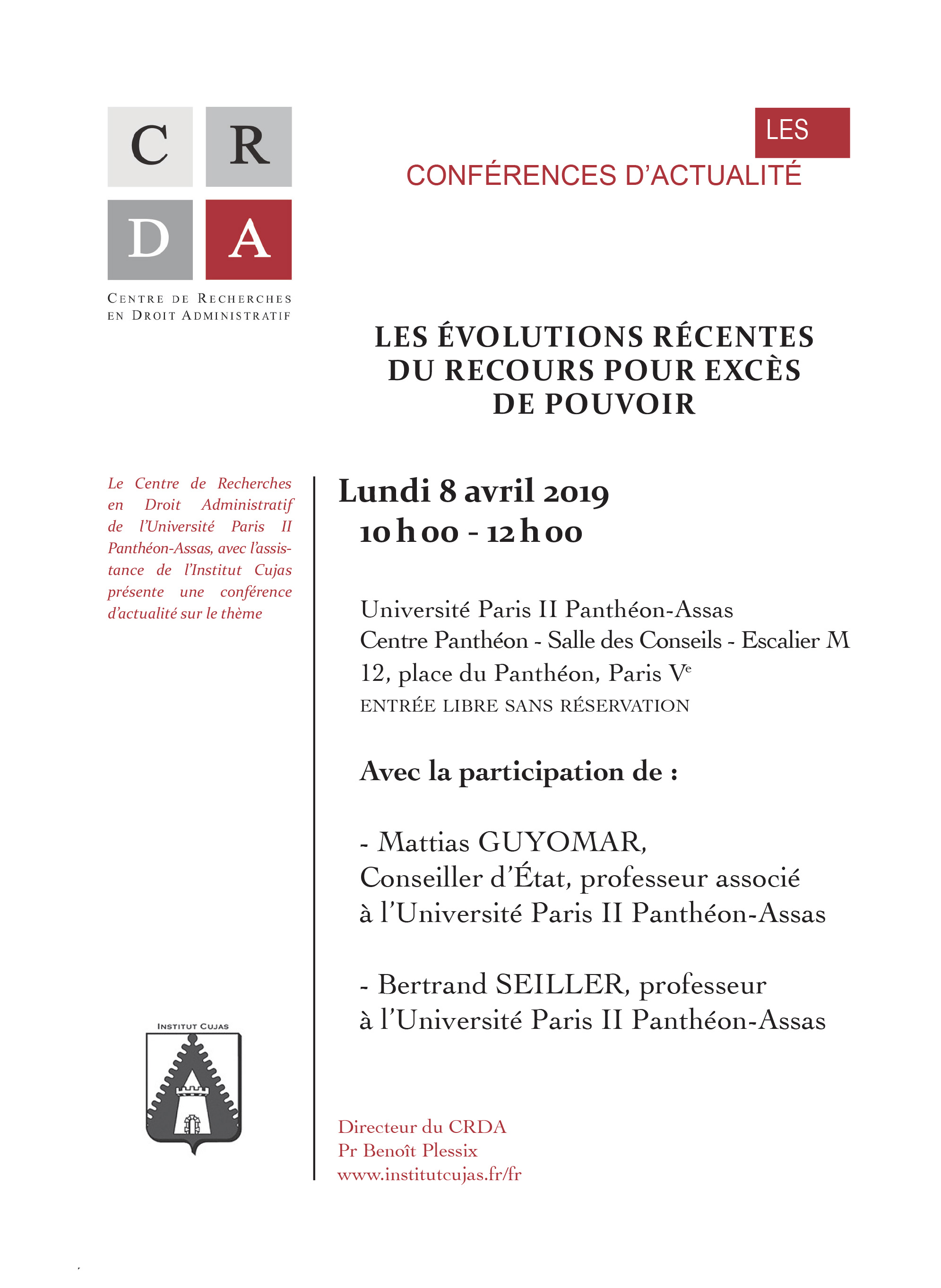 Flyer conférence d'actualité du 8 avril 2019
