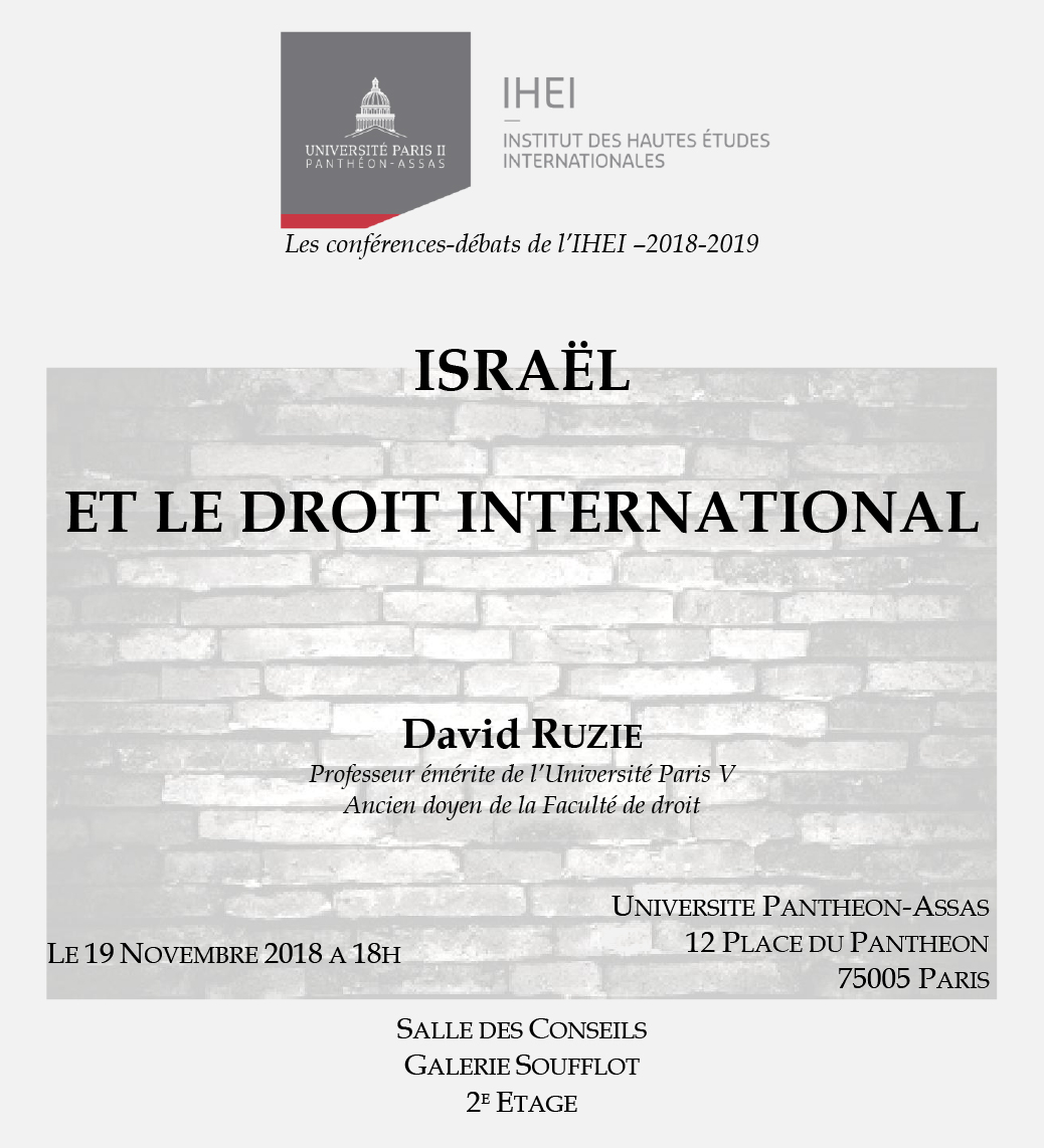 Affiche de la conférencede l'IHEI du 19 novembre 2018