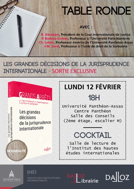 Visuel de la table ronde organisée par l'IHEI le 12 février 2018