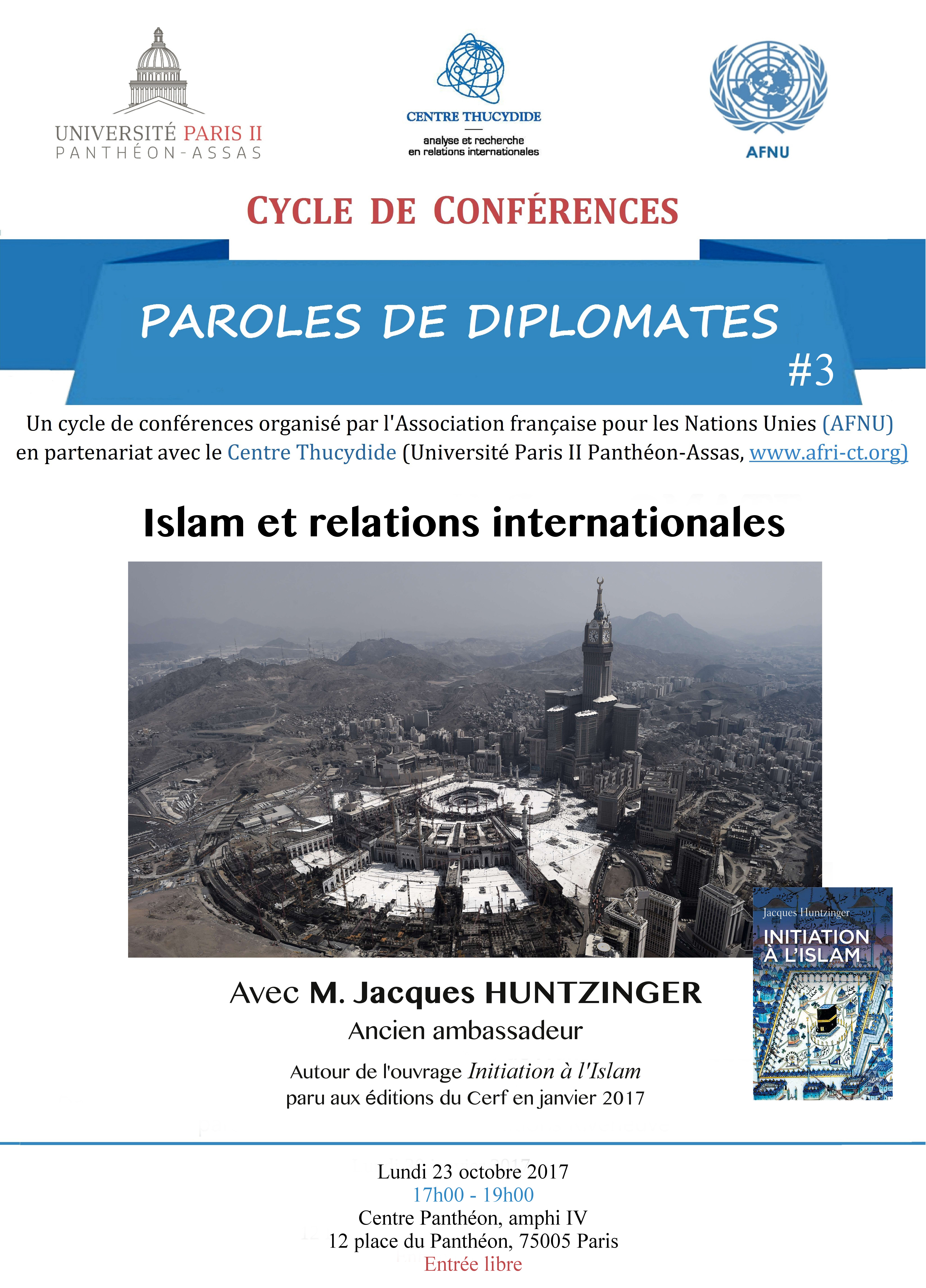Affiche de la conférence Islam et relations internationales