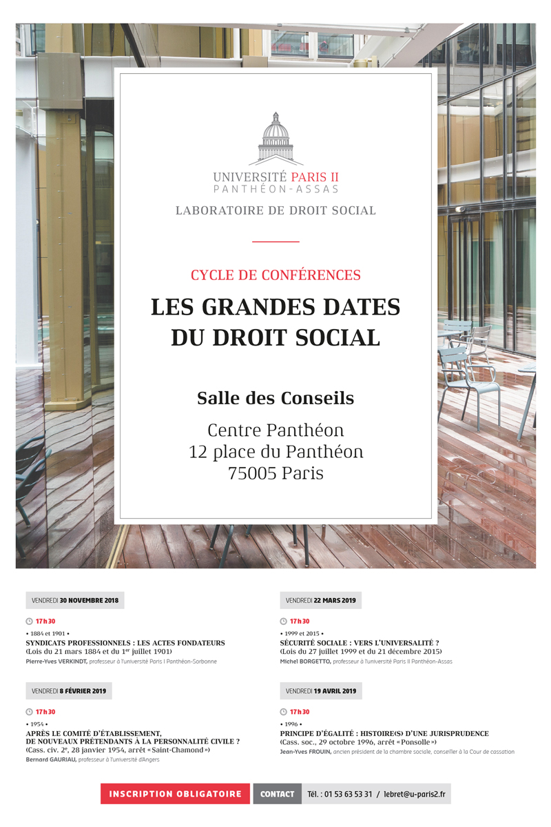 Plaquette du cycle de conférence du laboratoire de droit social