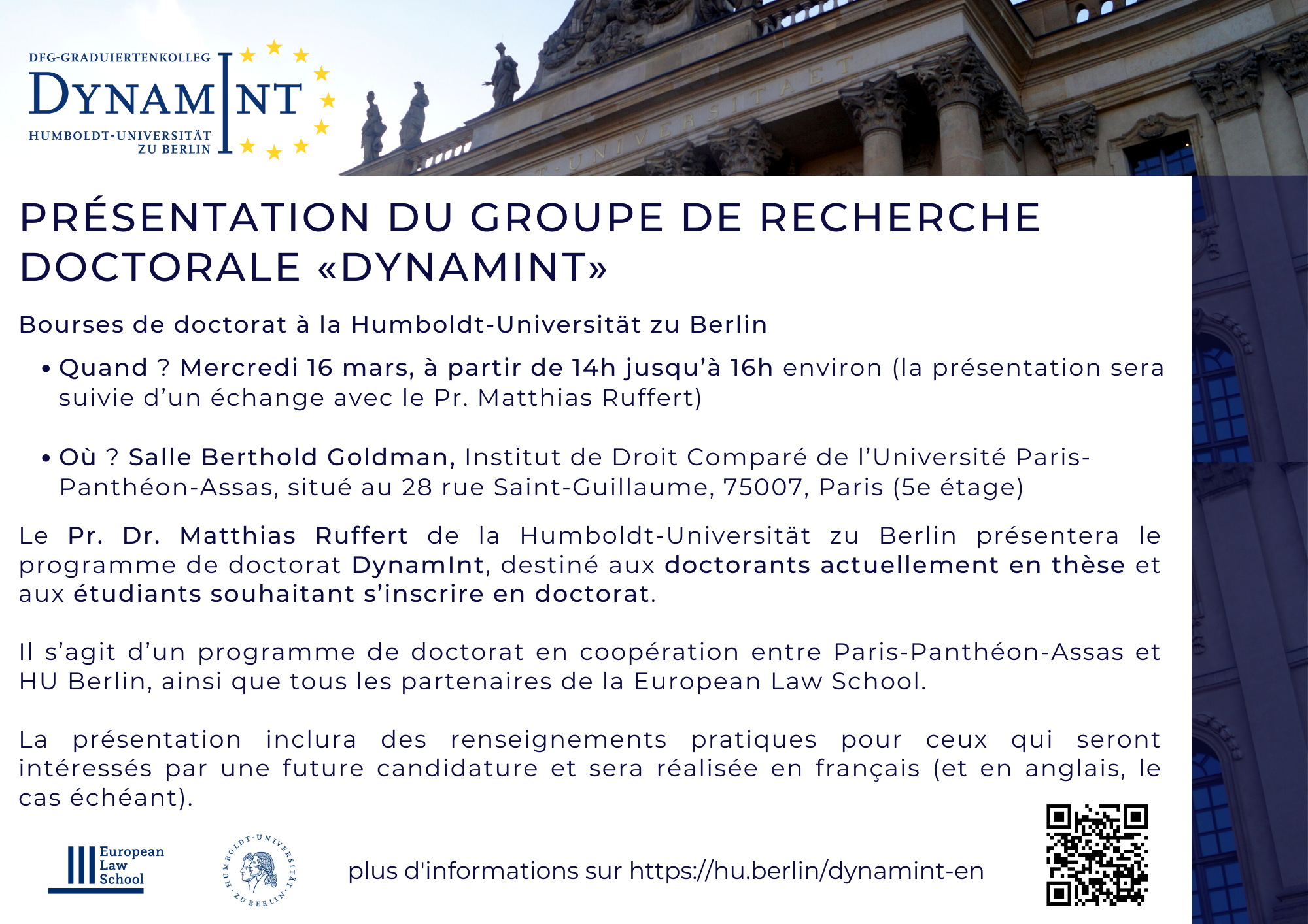 Visuel de présentation du groupe de recherche doctorale Dynamint