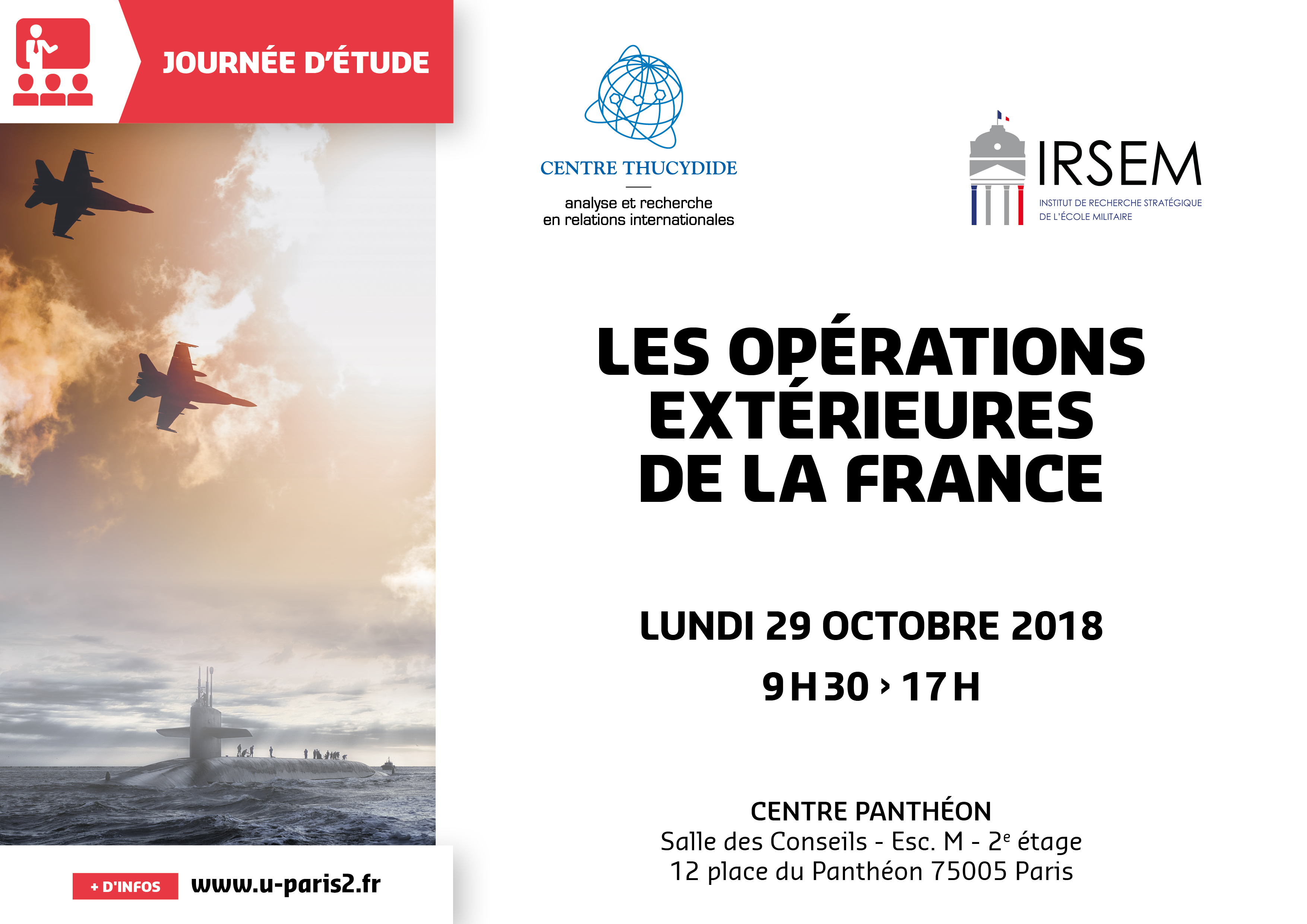 Affiche de la journée d'étude Les opérations extérieures de la France