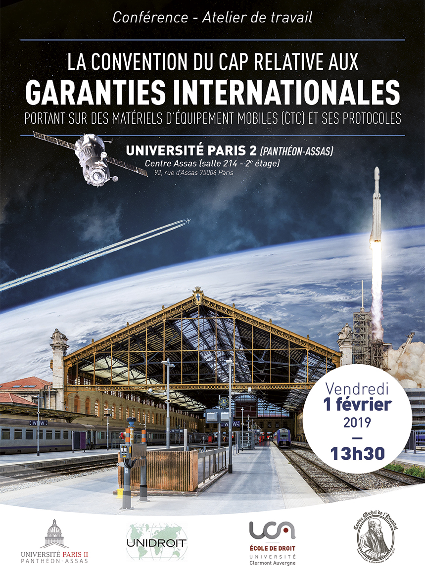 Affiche conférence, Convention du Cap relative aux garanties internationales portant sur des matériels d'équipement mobiles (CTC) et ses protocoles