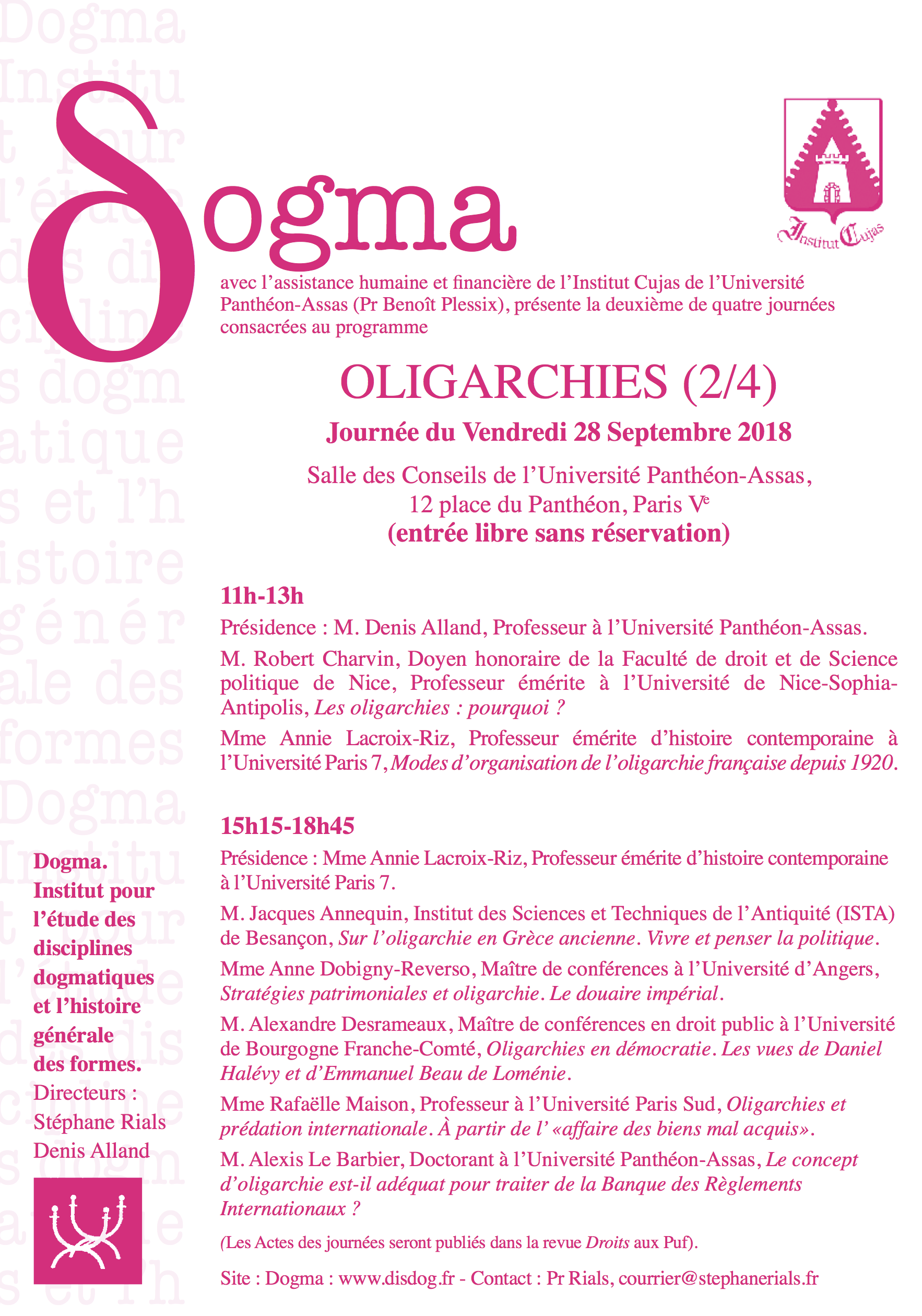 Affiche Journée d'étude Oligarchies 1/4 