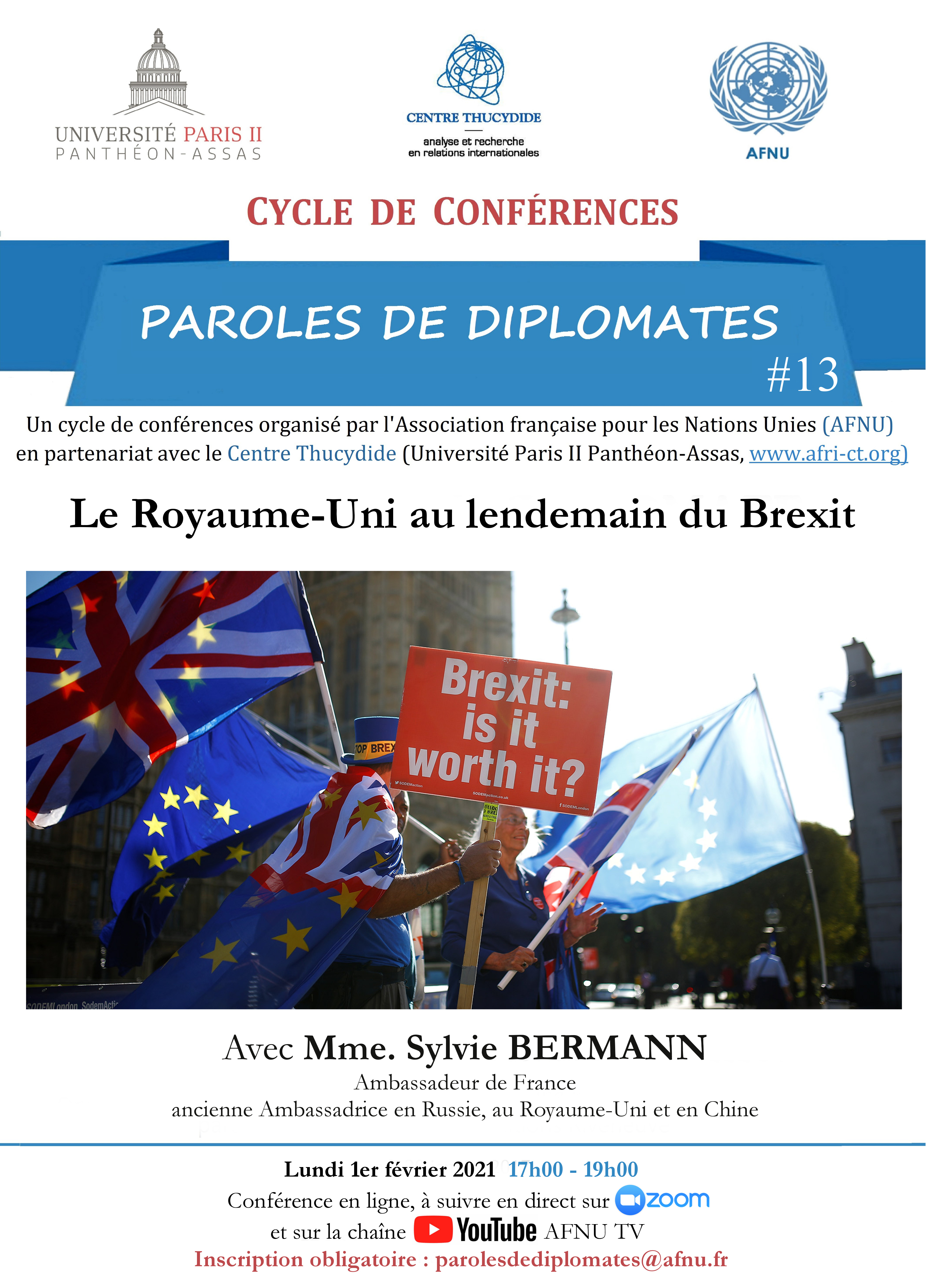 Affiche de la conférence #13 Paroles de diplomates : Le Royaume-Uni au lendemain du Brexit