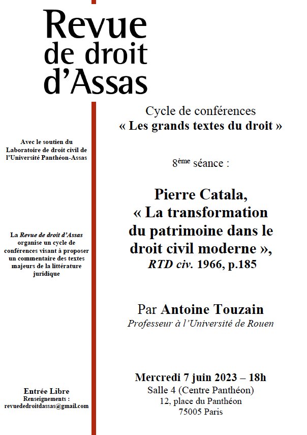 Affiche de la conférence Revue de droit d'Assas