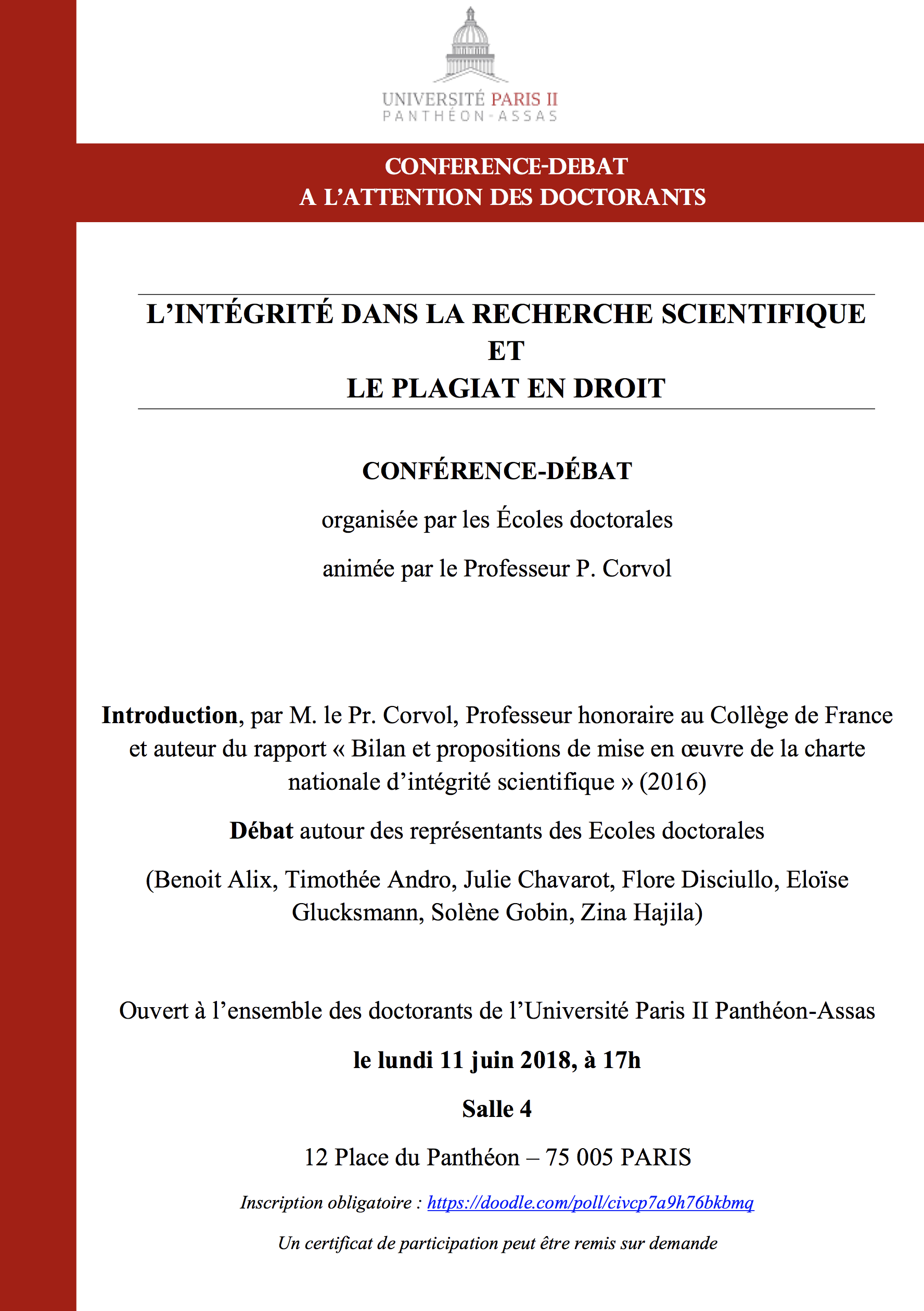 L'intégrité dans la recherche scientifique et le plagiat en droit