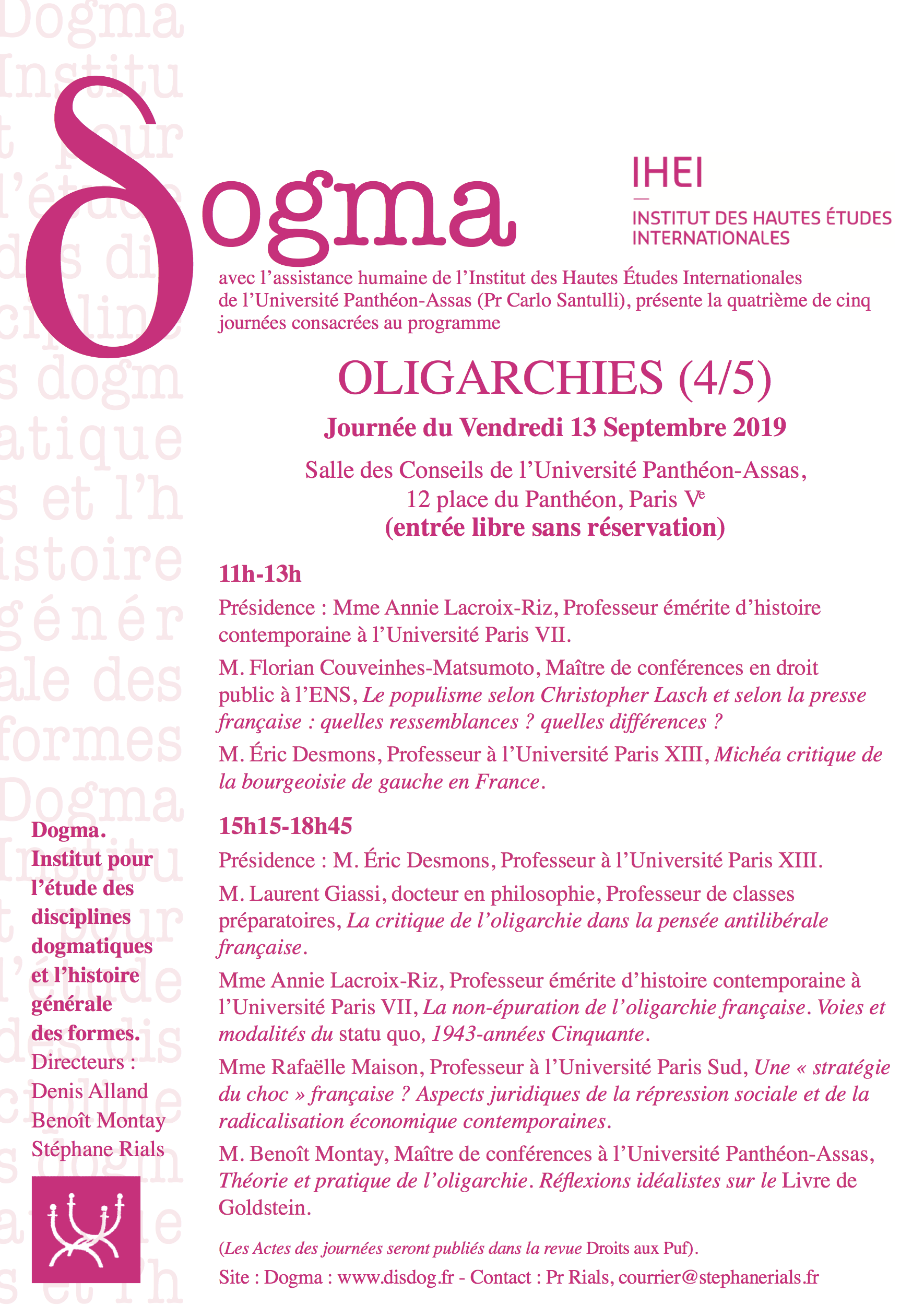 programme-journees-dogma-oligarchies-4-5