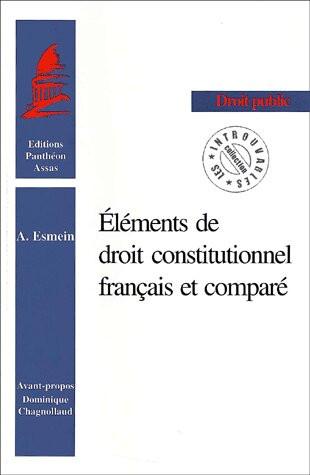 Couverture de l'ouvrage Éléments de droit constitutionnel français et comparé