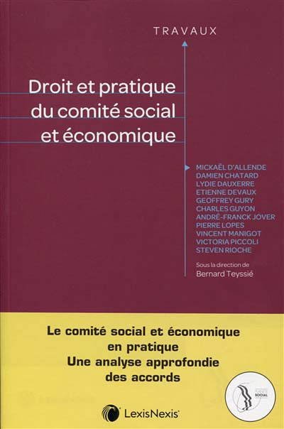 Couverture de l'ouvrage Droit pratique du comité social et économique