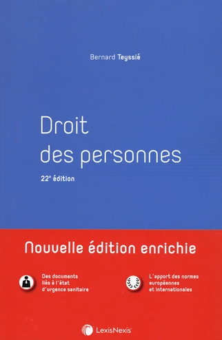 Couverture de l'ouvrage Droit des personnes
