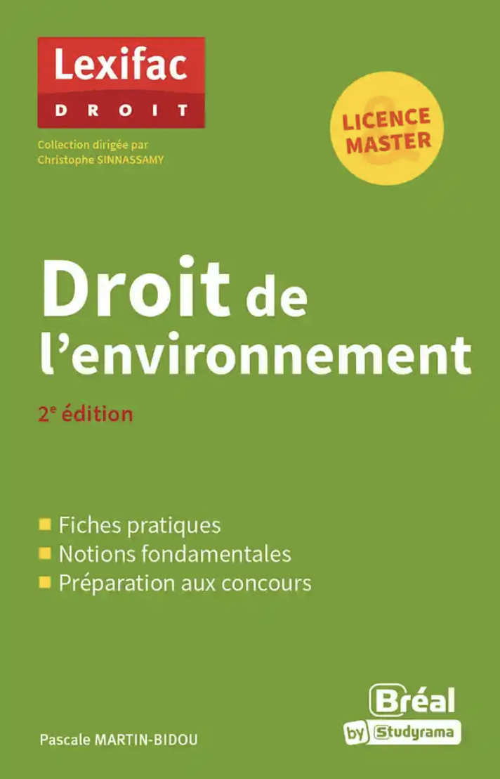 Couverture de l'ouvrage Droit de l'environnement (2e édition)