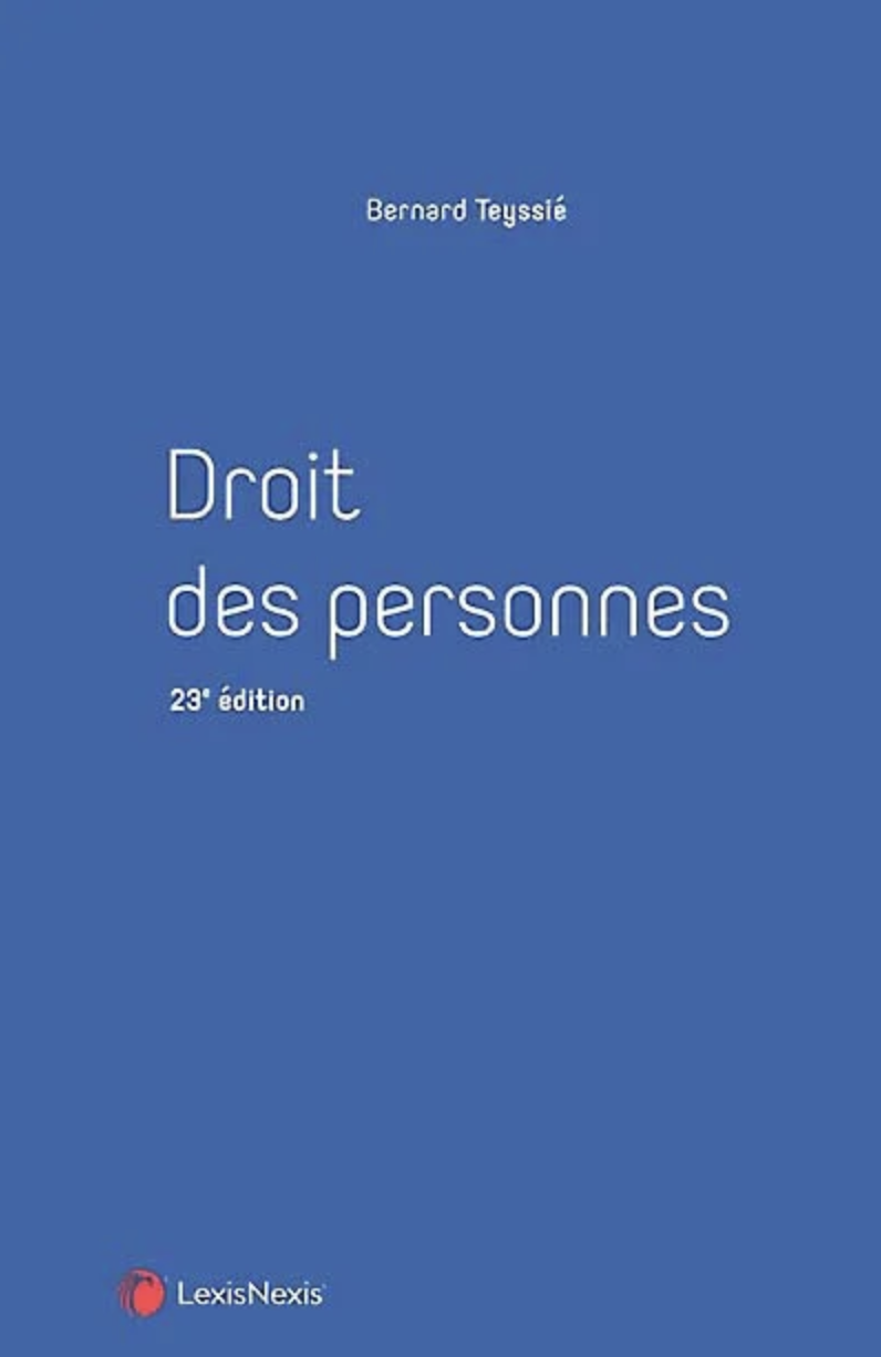 Couverture de l'ouvrage Droit des personnes 23e édition