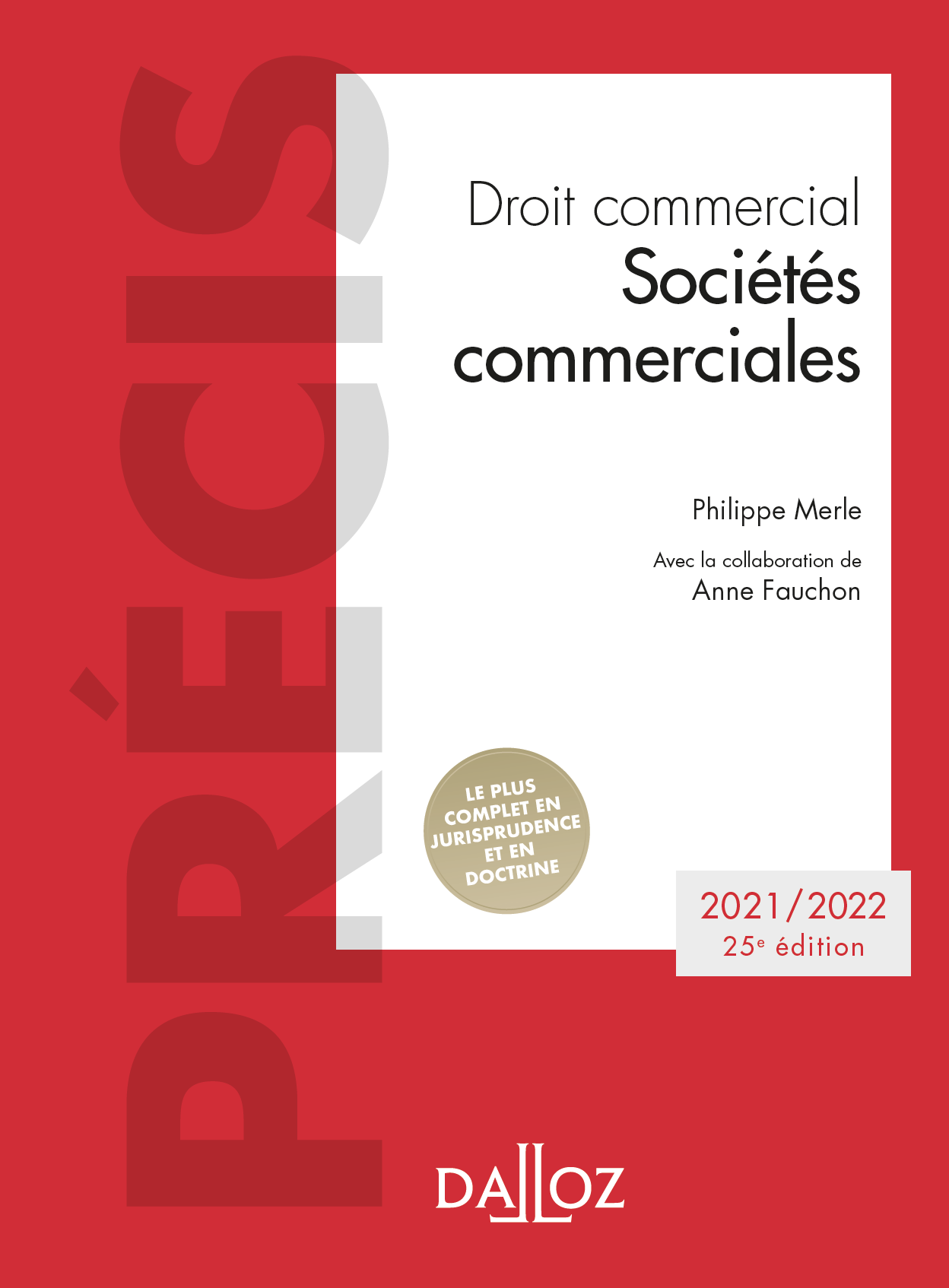 Couverture de l'ouvrage Droit commercial : sociétés commerciales 2021-2022