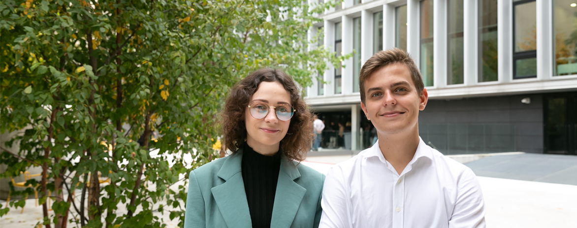 Portraits d'Ada Sansault et Lucas Triffault, vice-présidents étudiants 2021