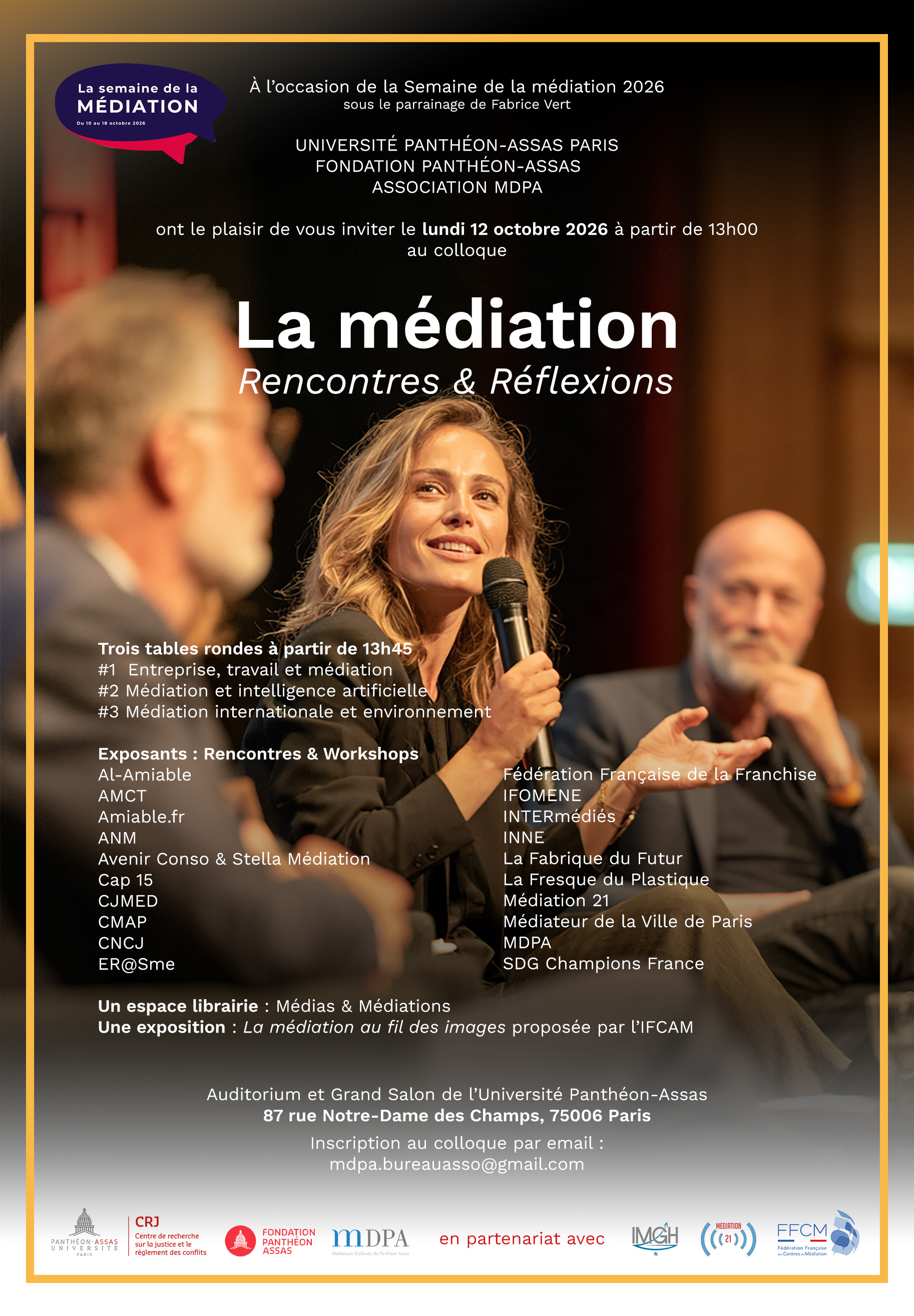 Affiche colloque « Les modes amiables de résolution des différents et conflits – rencontres et réflexions » 