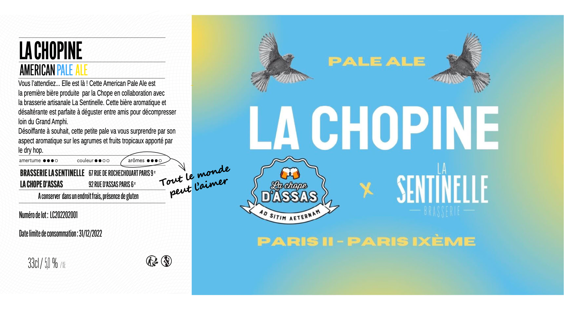 affiche promotionnelle de la chopine, bière artisanale d'Assas affiche promotionnelle de la chopine, bière artisanale d'Assas