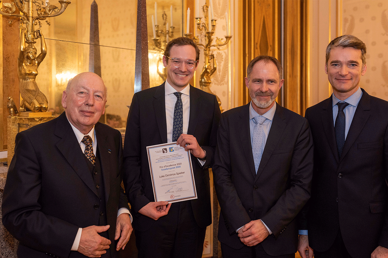 Luke Dimitrios Spieker, lauréat du prix d'excellence de l'université franco-allemande 2020
