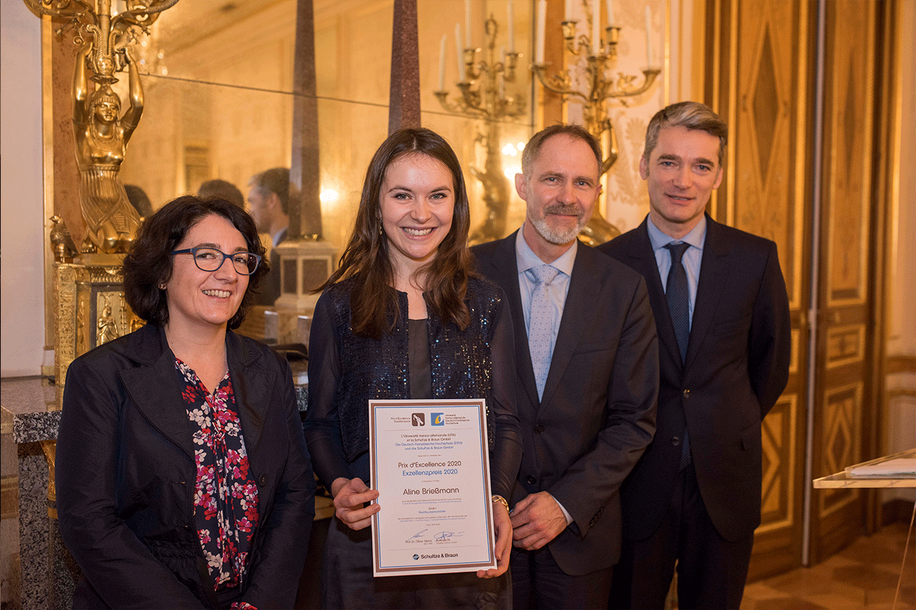 Aline Brießmann, lauréate du prix d'excellence de l'université franco-allemande 2020